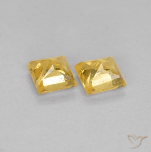0.48ct Natural Golden Sapphire, Square, 3.3x3.1 mm