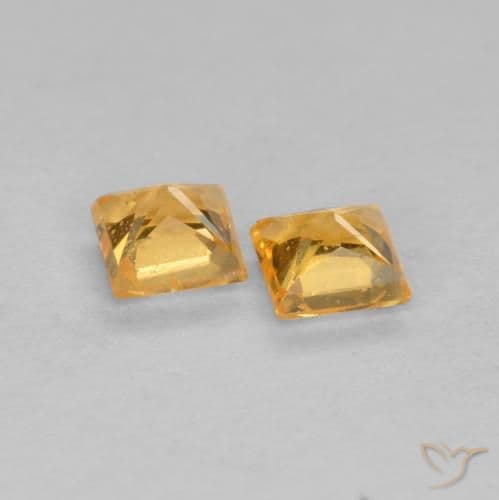 0.49ct Natural Orange-Gold Sapphire, Square, 3.2x3.2 mm