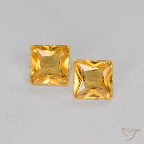 1.44ct Natural Deep Golden Orange Sapphire, Square, 3.1x3 mm