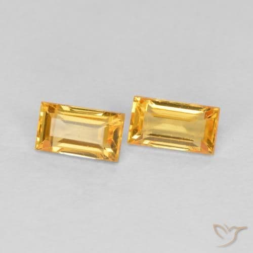 1.09ct Medium-Dark Golden Sapphire, Baguette, 4.6x2.6 mm
