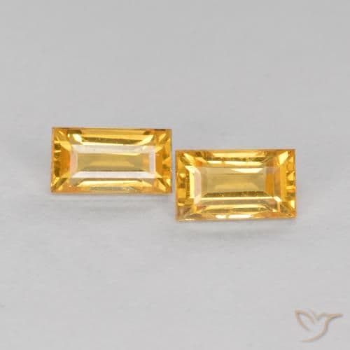 1.09ct Medium-Dark Golden Sapphire, Baguette, 4.6x2.6 mm