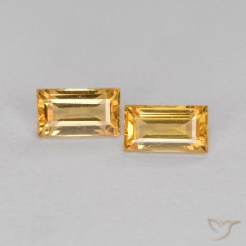 1.09ct Medium-Dark Golden Sapphire, Baguette, 4.6x2.6 mm