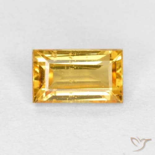 0.39ct Natural Golden Sapphire, Baguette, 5x3 mm