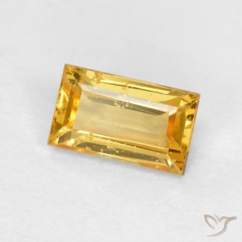 0.39ct Natural Golden Sapphire, Baguette, 5x3 mm