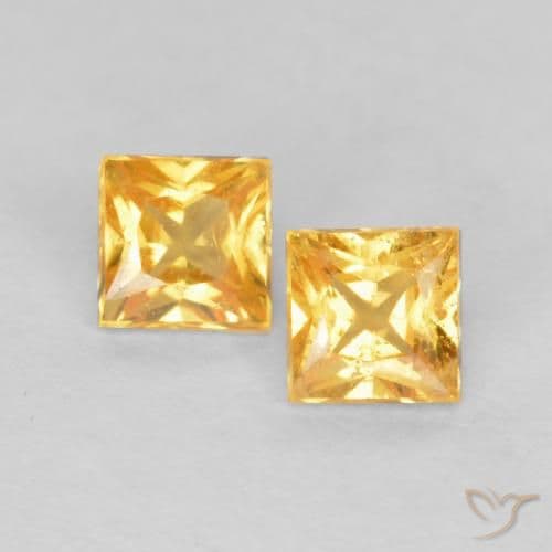 0.50ct Natural Medium Gold Sapphire, Square, 3.3x3.3 mm