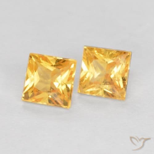 0.50ct Natural Medium Gold Sapphire, Square, 3.3x3.3 mm