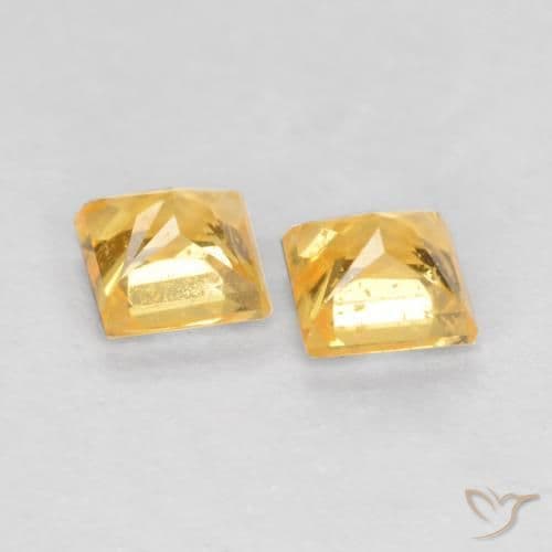 0.50ct Natural Medium Gold Sapphire, Square, 3.3x3.3 mm