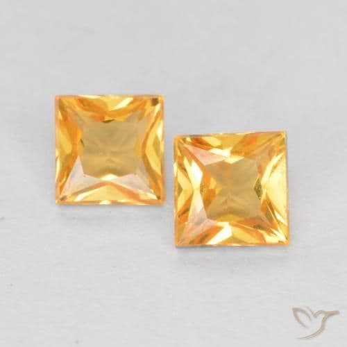 0.49ct Natural Medium Gold Sapphire, Square, 3.3x3.3 mm