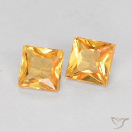 0.49ct Natural Medium Gold Sapphire, Square, 3.3x3.3 mm