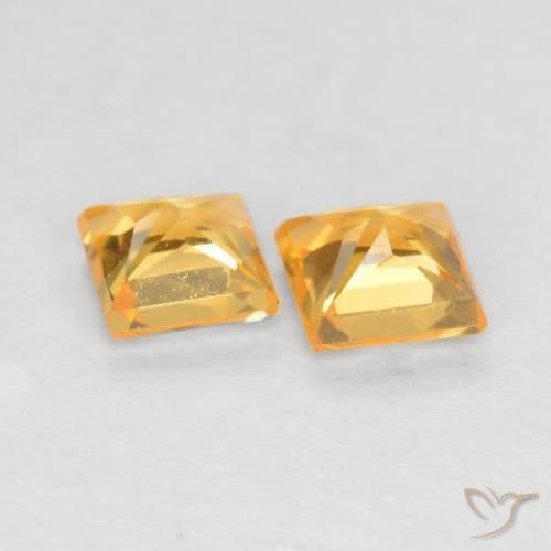 0.49ct Natural Medium Gold Sapphire, Square, 3.3x3.3 mm
