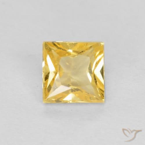0.37ct Natural Tuscany Yellow Sapphire, Square, 3.8x3.7 mm