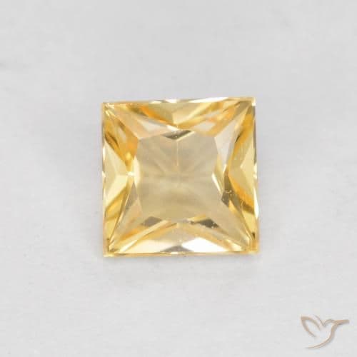 0.39ct Natural Medium Gold Sapphire, Square, 3.9x3.9 mm