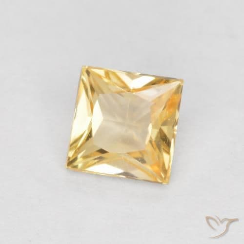 0.37ct Natural Light Gold Sapphire, Square, 3.9x3.8 mm