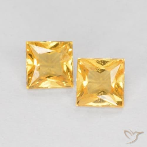 0.54ct Natural Light Gold Sapphire, Square, 3.4x3.4 mm