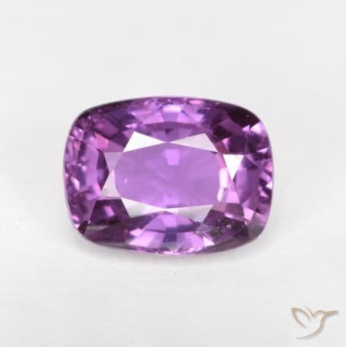 1.38ct Medium-Dark Purple Sapphire, Cushion Cut, 7.1x5.3 mm