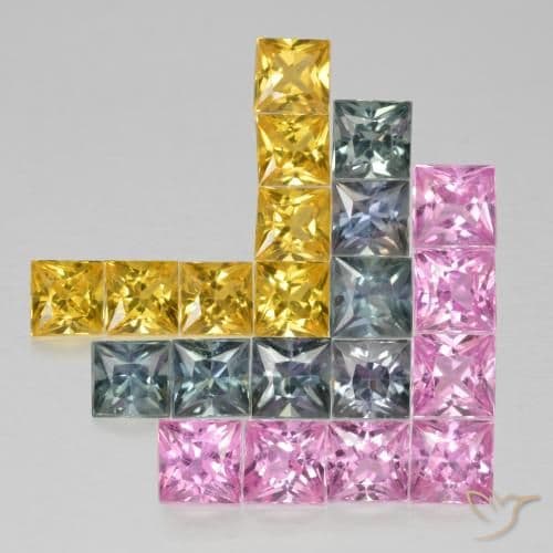 2.99ct Natural Multicolor Sapphire, Square, 3x3 mm