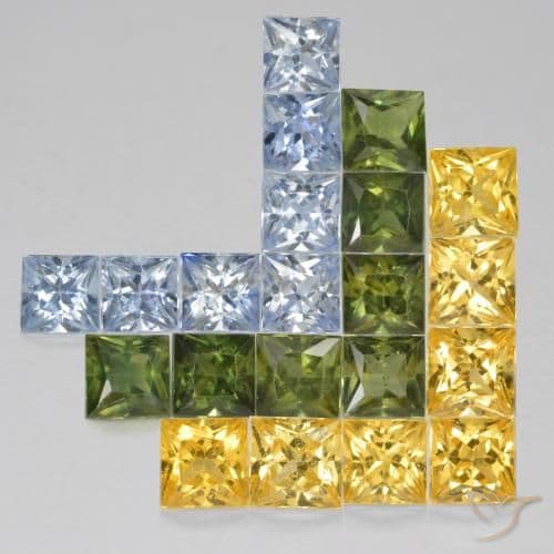 4.18ct Natural Multicolor Sapphire, Square, 3.1x3.1 mm