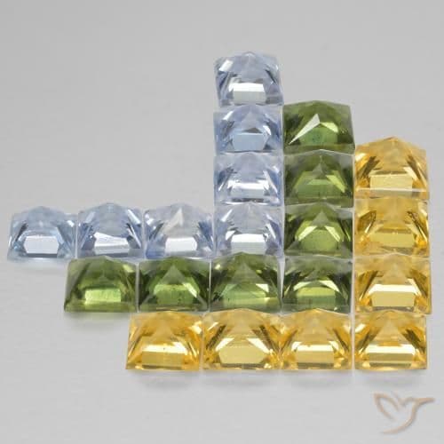 4.18ct Natural Multicolor Sapphire, Square, 3.1x3.1 mm