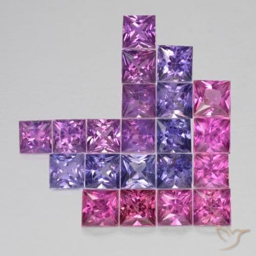 2.78ct Natural Multicolor Sapphire, Square, 2.7x2.6 mm