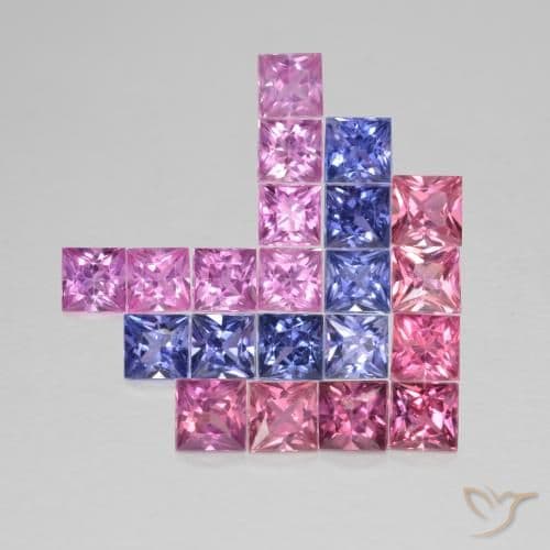 1.98ct Natural Multicolor Sapphire, Square, 2.4x2.3 mm