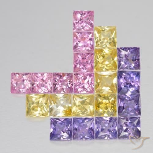 1.12ct Natural Multicolor Sapphire, Square, 2.2x2.1 mm