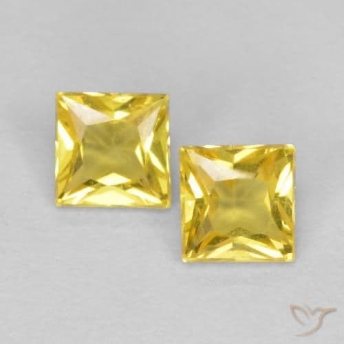 0.48ct Natural Yellow Sapphire, Square, 3.2x3.2 mm