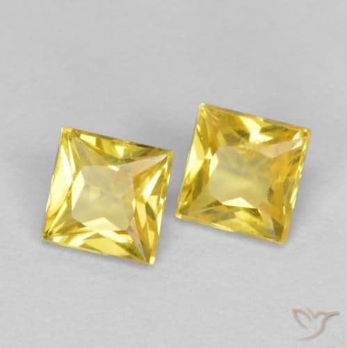 0.48ct Natural Yellow Sapphire, Square, 3.2x3.2 mm