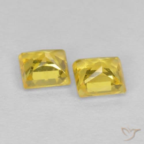 0.48ct Natural Yellow Sapphire, Square, 3.2x3.2 mm