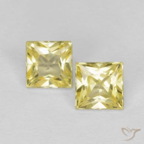 0.57ct Medium-Light Yellow Sapphire, Square, 3.4x3.4 mm