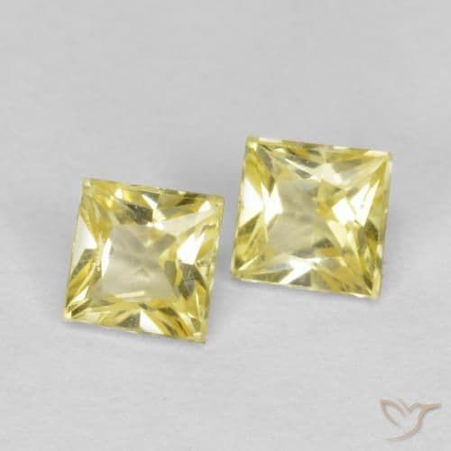 0.57ct Medium-Light Yellow Sapphire, Square, 3.4x3.4 mm