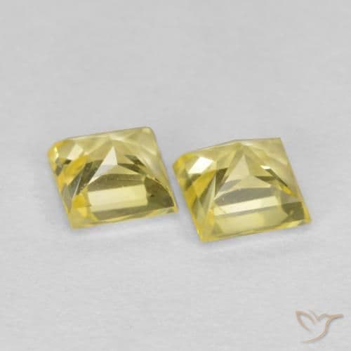0.57ct Medium-Light Yellow Sapphire, Square, 3.4x3.4 mm