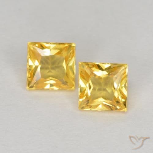 0.51ct Natural Gold Sapphire, Square, 3.3x3.2 mm