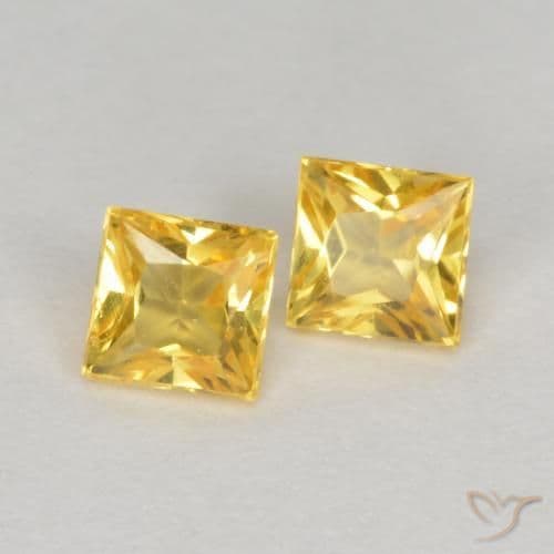 0.51ct Natural Gold Sapphire, Square, 3.3x3.2 mm