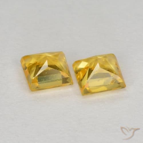 0.51ct Natural Gold Sapphire, Square, 3.3x3.2 mm
