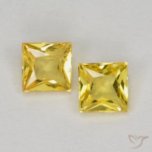 0.46ct Natural Yellow Sapphire, Square, 3.3x3.2 mm