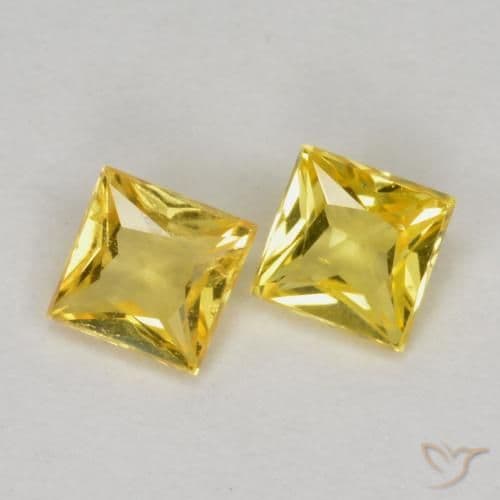 0.46ct Natural Yellow Sapphire, Square, 3.3x3.2 mm