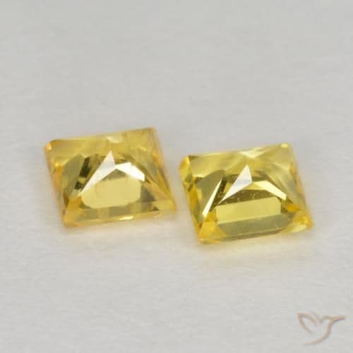 0.46ct Natural Yellow Sapphire, Square, 3.3x3.2 mm