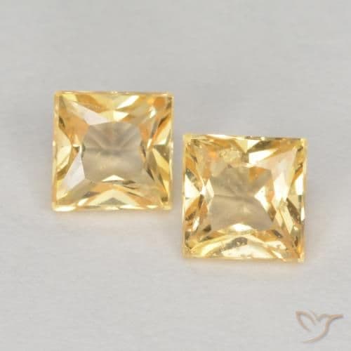 2.32ct Natural Golden Sapphire, Square, 3.5x3.5 mm