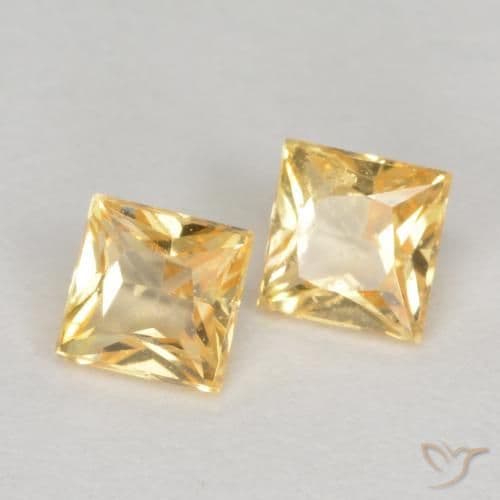 0.54ct Natural Light Gold Sapphire, Square, 3.4x3.4 mm