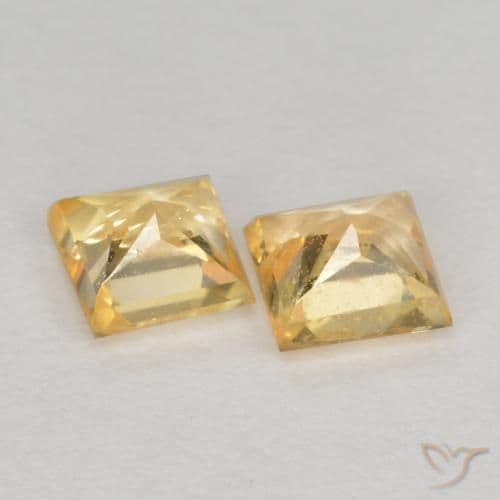 0.54ct Natural Light Gold Sapphire, Square, 3.4x3.4 mm