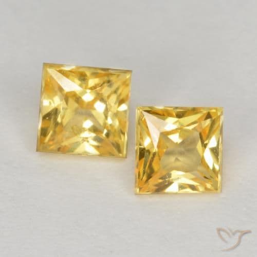 2.32ct Natural Golden Sapphire, Square, 3.5x3.5 mm
