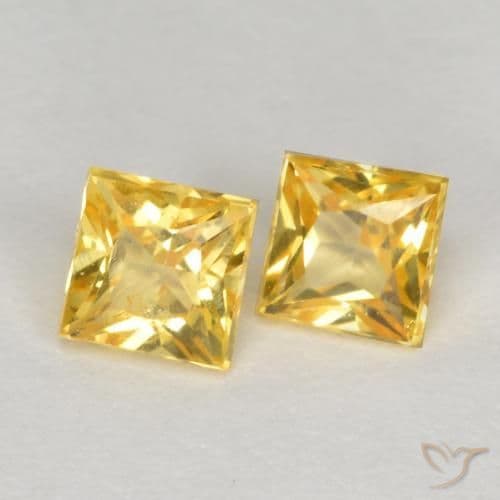 0.61ct Natural Medium Golden Sapphire, Square, 3.5x3.4 mm