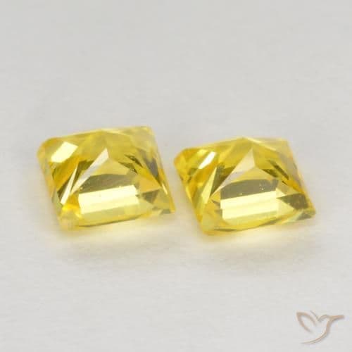 0.54ct Natural Yellow Sapphire, Square, 3.3x3.2 mm