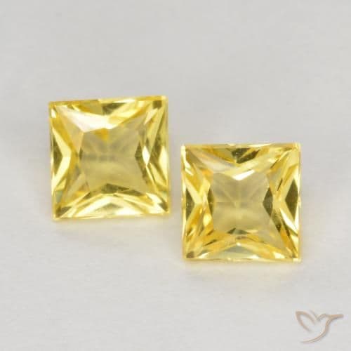 0.50ct Natural Tuscany Yellow Sapphire, Square, 3.4x3.3 mm