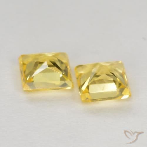 0.50ct Natural Tuscany Yellow Sapphire, Square, 3.4x3.3 mm