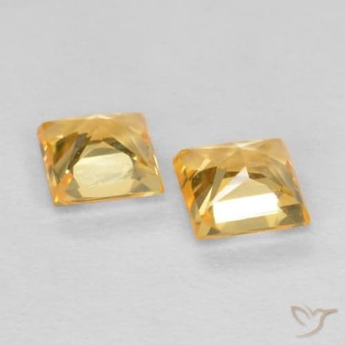0.49ct Light Orange-Gold Sapphire, Square, 3.4x3.4 mm