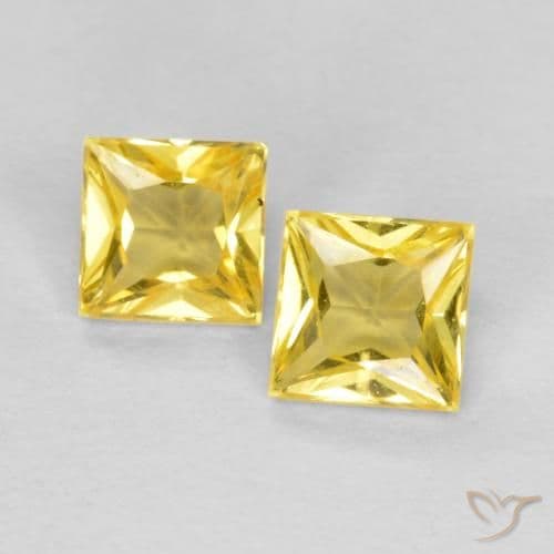 0.48ct Natural Tuscany Yellow Sapphire, Square, 3.3x3.3 mm