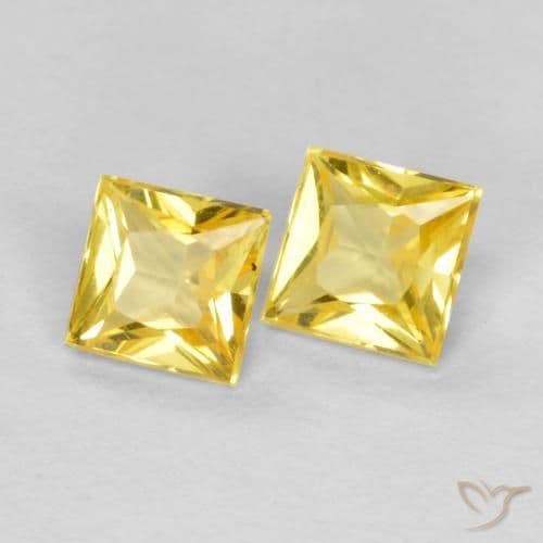 0.48ct Natural Tuscany Yellow Sapphire, Square, 3.3x3.3 mm