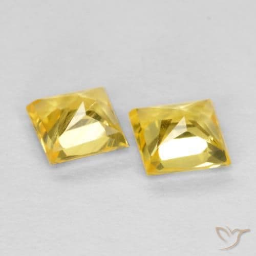 0.48ct Natural Tuscany Yellow Sapphire, Square, 3.3x3.3 mm