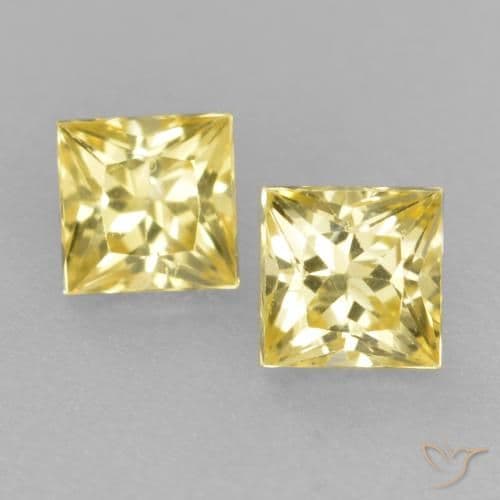 0.47ct Natural Tuscany Yellow Sapphire, Square, 3.1x3.1 mm